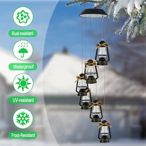Hanging Solar Lantern Wind Chime for Outside,Christmas Decorations Outdoor - Image 2