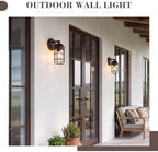 Emliviar Farmhouse Outdoor Wall Sconces, 2 Pack Vintage Exterior Light Fixtures with Nautical Metal Cage and Tempered Glass, Oil Rubbed Bronze Finish, GE255B-2PK ORB - Image 6