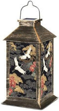 Solar Lantern Crane Birds Elements Oriental Decoration Hand Drawn Bonsai Tree Outdoor Waterproof Hanging Solar Light Outside Lights for Patio Yard House Lawn Decor Birthday Gifts for Women Mom by Unknown