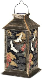 Solar Lantern Crane Birds Elements Oriental Decoration Hand Drawn Bonsai Tree Outdoor Waterproof Hanging Solar Light Outside Lights for Patio Yard House Lawn Decor Birthday Gifts for Women Mom by Unknown