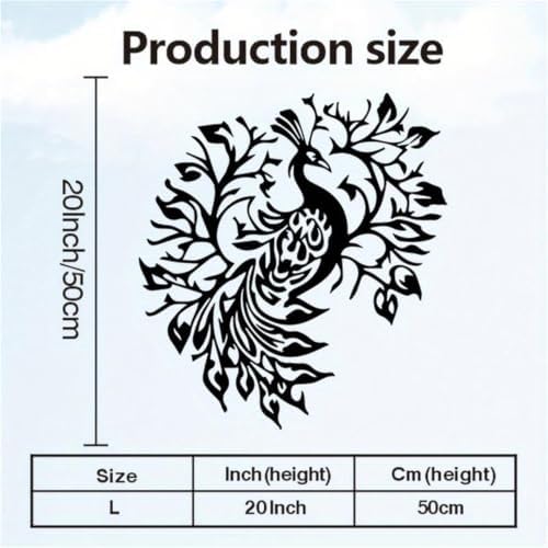 Vintage Peacock Metal Wall Art – Majestic Bird With Exquisite Feather Details, Weatherproof Iron Sculpture For Yard, Garden, Patio, Or Home Decor(50CM/20IN) - Image 4