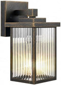 Black Brush Gold Porch Light, Waterproof Outdoor Wall Light by hameso