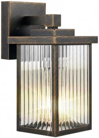 Black Brush Gold Porch Light, Waterproof Outdoor Wall Light by hameso