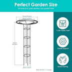 Umbrella Garden Trellis for Climbing Plants Outdoor, 68.9" Mushroom Top Trellis Stackable, Tall PE-coated Metal Obelisk Trellises for Potted Plants, Topiary Tower Vine Support for Rose, Bean, Clematis - Image 2