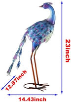 Peacock Statue Metal Peacock Sculpture Garden Decoration Metal Yard Art for Patio Lawn Backyard Outdoor Decoration A Set of 2 - Image 2