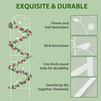 86.5" x 19.7" Metal Garden Trellis for Climbing Plants, White - Image 5