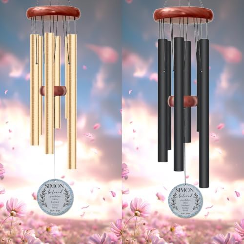 Custom Memorial Wind Chime for Husband, Personalized Grandfather Father Brother Sympathy Windchime, in Loving Memory Garden Outdoor Decor Soothing Deep Tone - Image 5