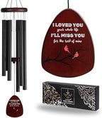 Memorial Wind Chimes for Loss of Loved One, Windchimes in Memory of a Loved One, Sympathy Gift Baskets, Bereavement Condolence Gifts, Memorial Gifts for Loss of Mom, 32" Sympathy Cardinal, Black by Vanquer
