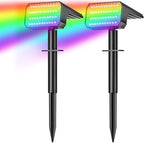 LANSOW Solar Spot Lights Outdoor Color Changing, 2 Pack/7 Modes Waterproof Solar Christmas Landscape Spotlights, LED Solar Powered Flood Lights for Yard Garden Pathway Outside Halloween, Auto ON/Off by LANSOW