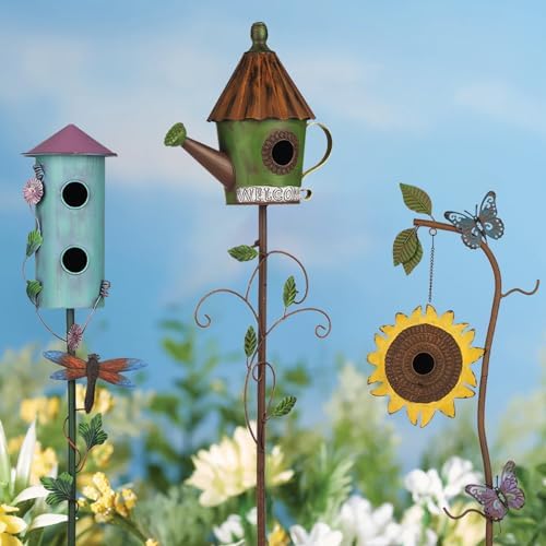 BAYN 57” Metal Bird House Stake for Outside Decorative - Image 7