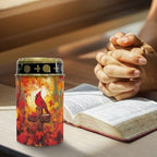Poceacles Cardinal Cross Maple Leaf Solar Outdoor Lights Solar Grave Candle Solar Cemetery Candles LED Automatic Flameless Candles Cemetery Outdoor Solar Lights for Loss of Dad, Set of 4 - Image 5