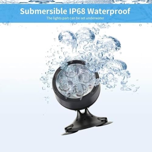 Pond Lights, Colored Fountain Light Timer Underwater RGB Waterproof Submersible LED Outdoor Spotlights with Spiked Stand for Garden Lawn Yard Landscape, 6 Lights - Image 3