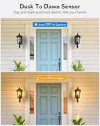 VIANIS Outdoor Lights for Porch, Black Dusk to Dawn Outside Lighting - Image 2