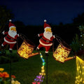 Christmas Solar Kettle Lights Garden Lawn Decorative Lights, Christmas Solar Kettle Lights, Outdoor Waterproof Hanging Metal Watering Can with LED Light for Gardens Lawn Patio (Mix) by Unknown
