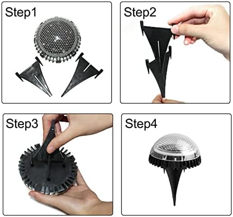 Fafeicy 4Pcs Solar Ground Lights Outdoor Solar Color Gradient Pathway Lights 8 LEDs Disk Solar Deck Lights Landscape Lights for Outdoors - Image 5