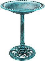 Best Choice Products Bird Bath, 28in Outdoor Resin Pedestal - Green by BestChoiceProducts