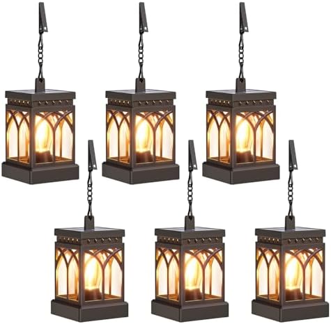 KOOPER 6 Pack Solar Lanterns Outdoor Waterproof, Brighter Hanging Solar Lantern Lights for Outside, Auto ON/Off Lanterns Decorative Outdoor for Garden Table Yard Path Tree Patio Lawn Decor, Gifts by KOOPER