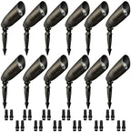 Landscape Spot Lights Outdoor, 2700K-5000K Adjustable, 7W 580LM, IP65 Waterproof, CRI 90+, 12V Low Voltage Landscape Lighting for Garden, Yard, Bronze, ETL Listed, 12-Pack by Sofiton