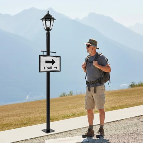 Outdoor Lamp Post,6.5FT Galvanized Steel Light Post,Street Light Pole - Image 2
