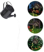 Garneck Solar Watering Can Lawn Lamp Outdoor LED Solar Garden Lights Decorative Black Iron Patio Yard Pathway Lighting - Image 6