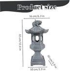 Pagoda Lantern Pagoda Garden Statue, Resin Solar Japanese Lantern, Decorative Zen Garden Landscape for Yard Patio Lawn, Style1 - Image 3