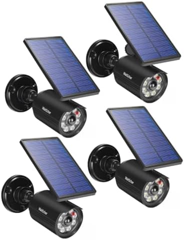 Solar Motion Lights Outdoor IP67 Waterproof Security Flood Lights 1800LM 3600mAh for Garage, Driveway, Path, Patio, Front Door, Landscape 4 Pack by WaitScher
