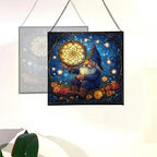 Gnome with Dreamcatcher Stained Glass Suncatcher – Square Hanging Window Panel for Home or Greenhouse – Whimsical Glass Art Gift for Garden Lovers, Christmas, Halloween, Father Days lkrjZa - Image 4