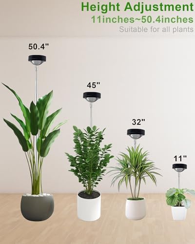 yadoker Plant Grow Light, LED Growing Light Full Spectrum for Indoor Plants,Black Magnifying Glass Plant Lights,Height Adjustable, Automatic Timer, 5V Low Safe Voltage,Idea for Large - Image 7