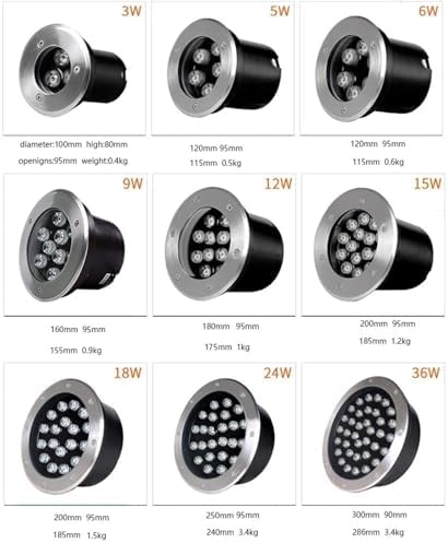 12V/220V Recessed Underwater Light - IP68 Waterproof Stainless Steel Submersible Spotlights with Remote Control for Pond & Landscape Lighting (9W) - Image 2