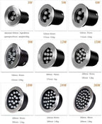 Recessed Underwater Light - Submersible RGB Light, 12V/220V with Remote Control Spotlights, IP68 Waterproof Stainless Steel Pond Lighting, Underwater Landscape Decorative(12w(12V)) - Image 2