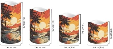 Flameless Light Candles for Home Room Decor Battery Operated Candles with Color Changing Timer Remote Flickering Fake Pillar Candles Tea Lights Table Decorations Seaside Sunset - Image 2