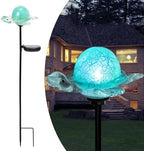 Afirst Solar Garden Stake Light, Hand Blown Glass Turtle for Yard Decor by Afirst