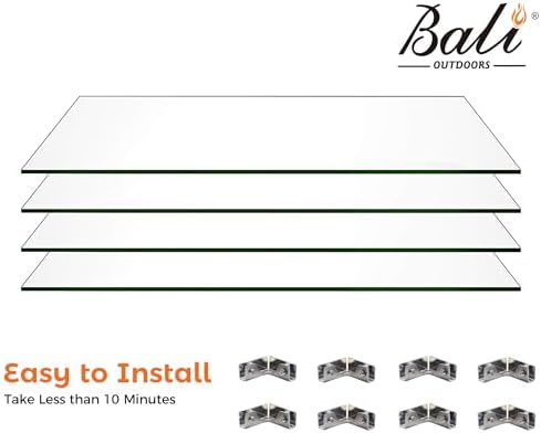 BALI OUTDOORS Fire Pit Wind Guard Fence 18"x 18"x 6" Square Fire Pit Screen Clear Tempered Glass Flame Guard for Propane Fire Pit, Outdoor Fire Column - Image 6