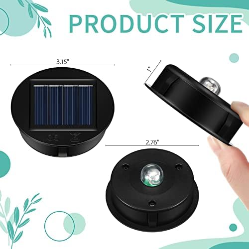 Jeyiour 12 Pack Solar Light Replacement Tops Waterproof LED Panel, 3.15 in - Image 3