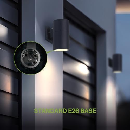 ASD 1 Light Dusk to Dawn Cylinder Outdoor Sconce Lights, E26 Base 2 Pack - Image 4