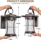 20" H Extra Large Outdoor Sconce Oil Rubbed Bronze Villa Front Door Wall Light XLarge Deep Brown Exterior Wall Lantern Waterproof Mission Light Fixtures with Seeded Glass for Porch Garage Coach Light - Image 2