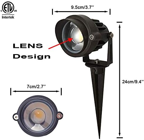 8Pack 5W Low Voltage Landscape Lights with Connectors Outdoor Lighting 24V AC/DC Focusing Lens LED Landscape Spotlights,600LM Warm White Waterproof Outdoor Garden Yard Lights - Image 3
