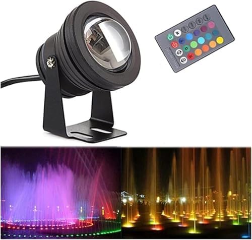 Submersible LED Light - Outdoor Recessed Spot Light, 10W RGB Remote Control Outdoor Landscape Lights,Waterproof IP68 LED Fountain Light, Underwater Pond Spotlight, for Swimming Pool by Unknown