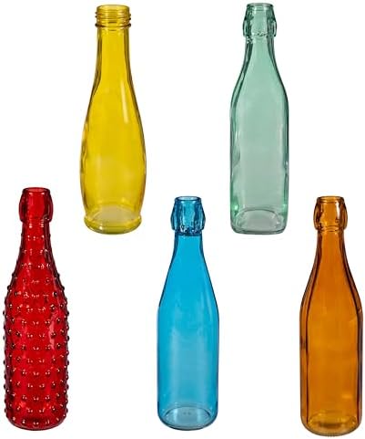 Evergreen Garden Glass Bottles for Bottle Tree, Wine Bottles for Decorativation Indoor Outdoor Wedding Christmas Party Decor (Rainbow, Set of 5) by EvergreenGarden