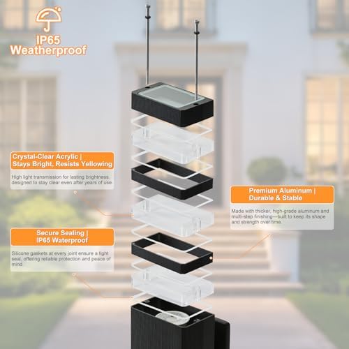 LMP LED Outdoor Wall Light, Aluminum IP65 Waterproof Porch Lights - Image 3