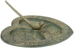 AB Tools Bird Heart Sundial Ornament Cast Iron Garden Yard Feature Statue Clock Metal - Image 5