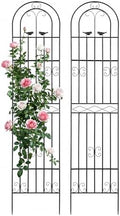 87x20 Inch Metal Garden Trellis for Climbing Plants Outdoor, Sturdy Wrought Iron Tall Plant Support for Roses Ivy Clematis Jasmine Cucumber Peas, Decorative Wire Lattice Panels (2 Pack) by FULUPET