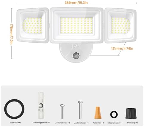 Onforu Dusk to Dawn Flood Lights Outdoor,130W Outdoor Lighting,6500K 13000LM White Super Bright Lights,IP65 Waterproof Hardwired LED Security Lights for Garage,Yard,Outside - Image 6