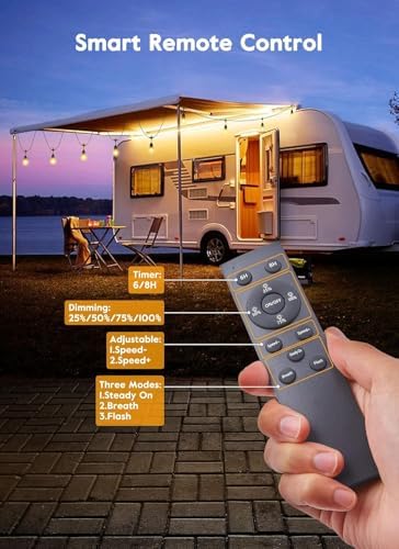 Outdoor String Lights, 157FT 50 Bulbs Shatterproof Patio Lights with Remote - Image 2