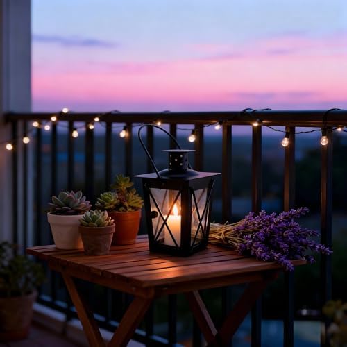 Black Moroccan Lantern, Metal Candle Holder With Glass Lampshade And Hanging Ring, 17 X 9 X 5.5 Cm / 6.7 X 3.5 X 2.2 In, For Wedding Décor - Image 3