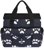 Dog Bones Paw Garden Tool Bag Organizer Heavy Duty Dog Paws Gardening Tote Bag with 10 Pockets for Women Men Gardening Gifts - Image 3