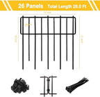 26 Pack Animal Barrier Fence, 12In(H) x 28.00Ft(L) Upgrade 1.26 in Gap Decorative Fences No Dig Fence for Rabbit and Dog, Rustproof Metal Wire Garden Fence Border for Garden Patio Landscaping - Image 4