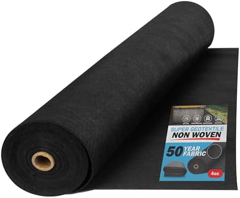 Super Geotextile 4, 6, 8 oz Non Woven Fabric for Landscaping, French Drains, Underlayment, Erosion Control, Construction Projects - 4 oz (6X100) by SuperGeotextile