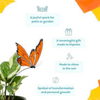 Morpho and Monarch Butterfly Plant Stake Set - Blue & Orange Decorative Plant Stakes for Indoor Plants - Colorful Insect Plant Accessories for Pots & Garden Decor - Gift Set for Plant Lovers - Image 3