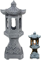 Pagoda Lantern Pagoda Garden Statue, Resin Solar Japanese Lantern, Decorative Zen Garden Landscape for Yard Patio Lawn, Style2 by Unknown